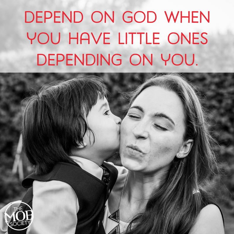 Holiness in motherhood happens when we hang up our work gloves and let God work in us. - The MOB Society