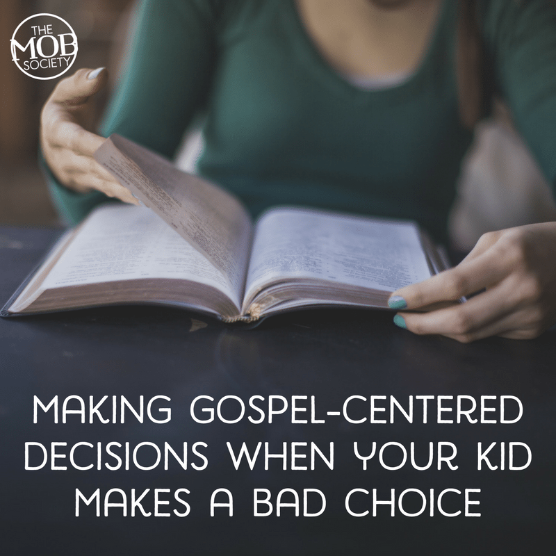 The point of our parenting is to draw our children toward the God who wants to love and forgive them but also calls them to take up their cross and follow Him. - The MOB Society